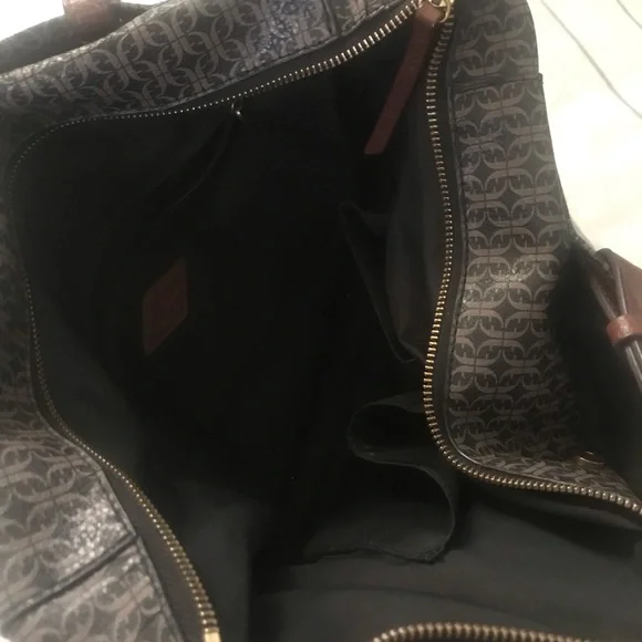 Fossil Black and Brown Tote Bag - Picture 4 of 5